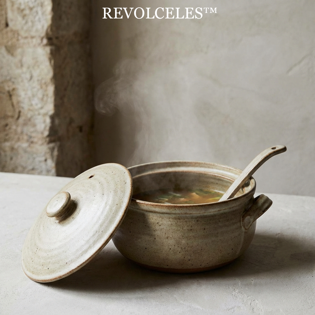๐ฅฃ Revolceles THE TERRA-STONE COCOTTE "In the rush of the modern world, the most profound luxury is time. A vessel crafted to slow down the flame and nourish the soul."